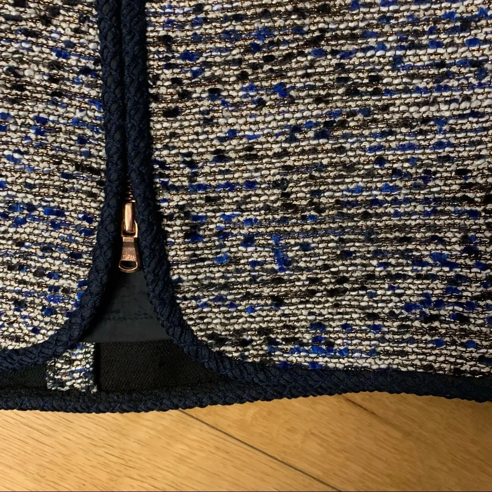 J. Crew Metallic Tweed Zipper Mini Skirt 0